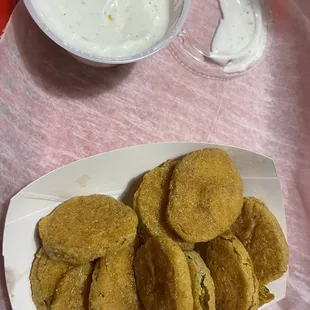 Fried pickles and homemade ranch