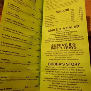 menu