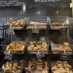 Garlic, onion, poppy, everything, cheddar jalapeño, and pumpernickel!