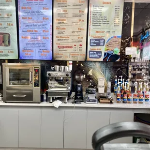 Menu with prices &amp; back food bar