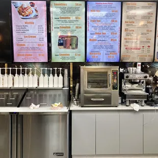 Full menu with back bar
