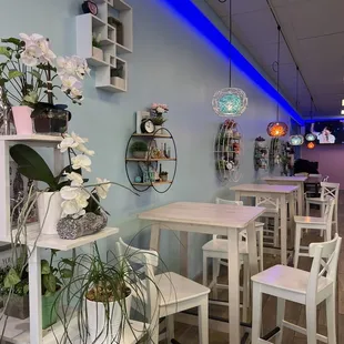 the interior of a flower shop