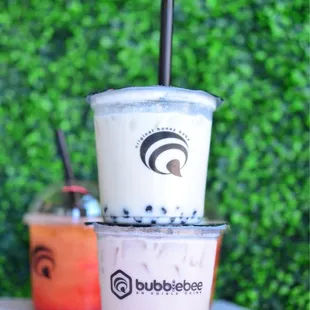 Coco loco and strawberry horchata