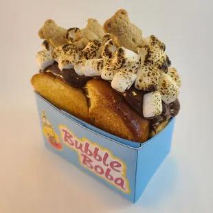 S&apos;MORES 
(nutella marshmallow &amp; graham cracker )