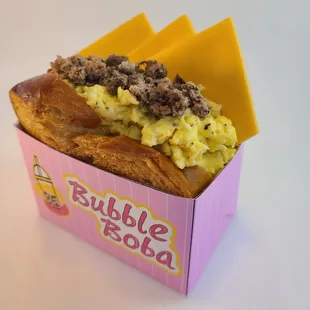 CHEESE BURGER
( Steak, eggs &amp; cheese)