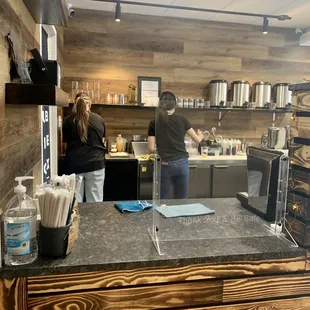 a man and a woman in a coffee shop