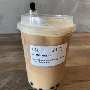a cup of iced milk tea