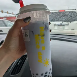 Taro milk tea with boba
