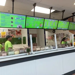 the menus on the wall