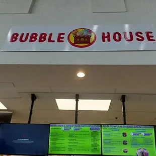 menus on the wall of the restaurant