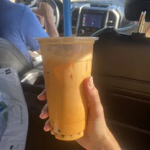 Thai tea with boba