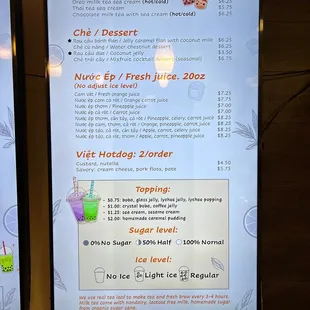 Updated menu