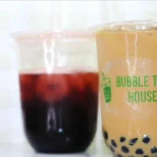 two cups of bubble tea