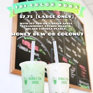 two cups of bubble tea