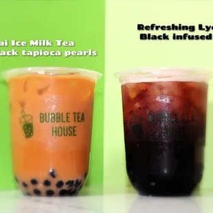 two cups of bubble tea