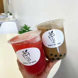 two cups of bubble tea