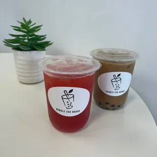 Fruit infused tea and Vietnamese coffee