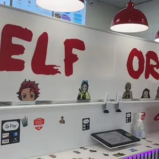 You can self order if you don't want to pay in line or paying with card