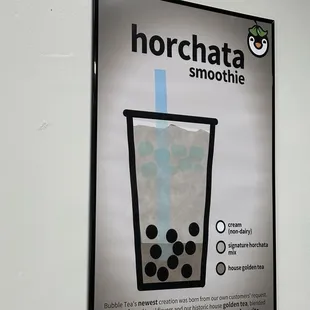 a glass of bubble tea