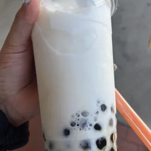Almond snow slush with boba