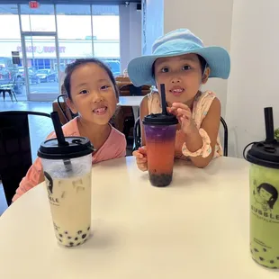Classic Jasmine Green Tea, Matcha Latte, and Butterfly Drink