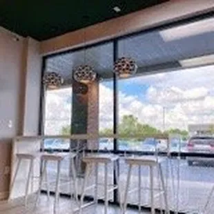 a view of the outside of a coffee shop