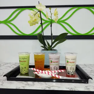 A wide variety of bubble teas. Come check them out!