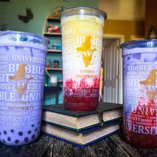 Taro milk tea, Strawberry Island, Taro Blush
