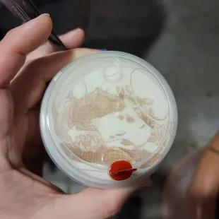 Adorable printing on the salted cream.