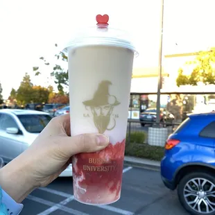 Strawberry Island w/ agar boba