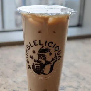 Classic milk tea with coconut boba