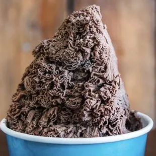 three different flavors of ice cream