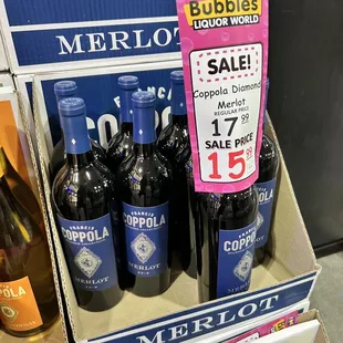 a display of bottles for sale