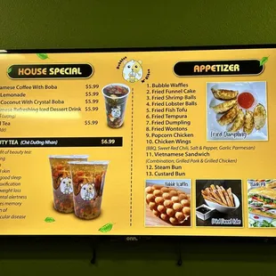 a menu for a coffee shop