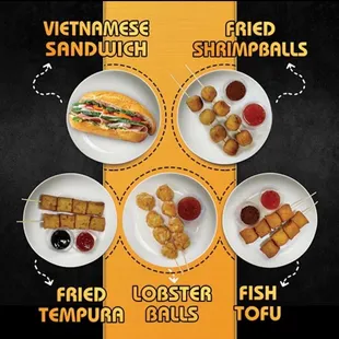 a variety of food items