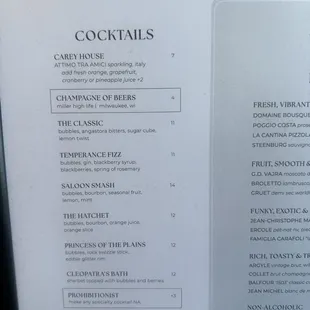 menu