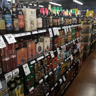 a wide selection of alcohol