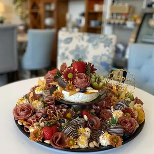 a platter of appetizers