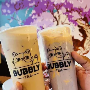 two cups of bubble tea