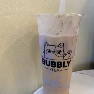 Taro milk tea with boba