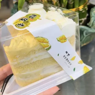 a hand holding a piece of cake