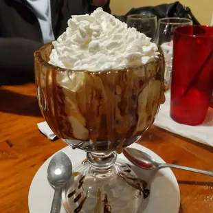 Delicious chocolate cake sundae!
