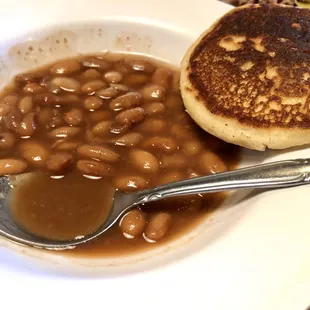 Soup beans and cornbread from the lunch buffet