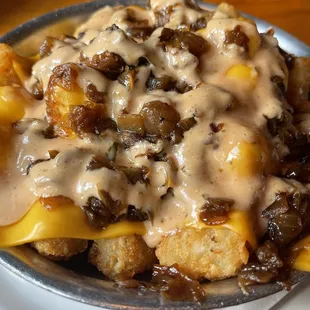 Schm&apos;Animal Style Tots - we wish the cheese was melted