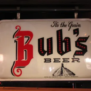 a sign for bub's beer