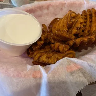 Small Sweet Potato Waffle Fries with Large Marshmallow Creme