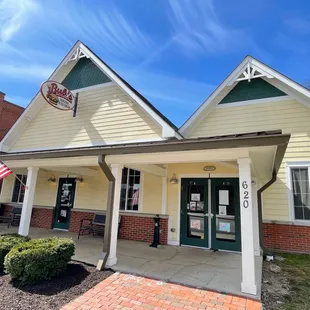 the front of the building