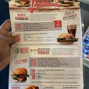 burgers, menu