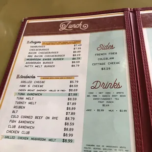 Lunch menu