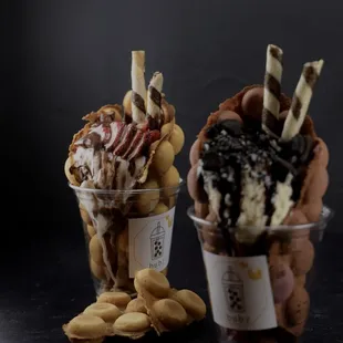 Bubble waffle sundae